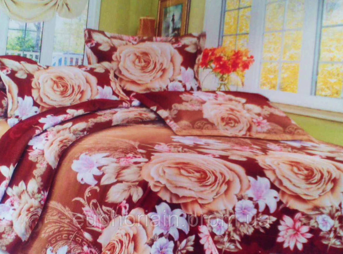 Комплект постельного белья от украинского производителя Polycotton Двуспальный 90926 Отличное качество - фото 1 - id-p2078604112