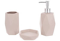 Набор аксессуаров для ванной Bona Di 851-320 3 предмета розовый Отличное качество