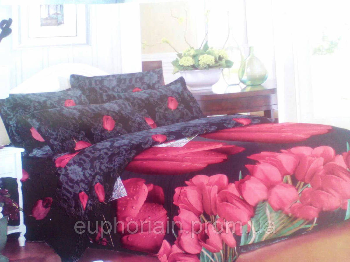 Комплект постельного белья от украинского производителя Polycotton Двуспальный 90914 Отличное качество - фото 5 - id-p2078600221