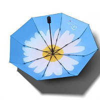 Зонт автомат складной Ромашка 9443 95 см голубой Отличное качество