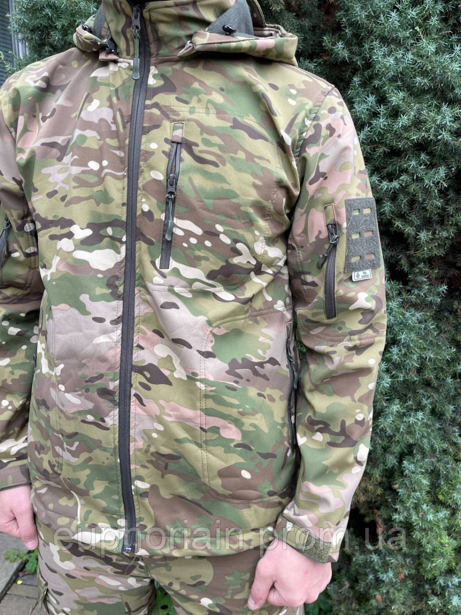 Куртка мужская тактическая на флисе Мультикам Турция ВСУ (ЗСУ) 8817 XXL хаки Отличное качество - фото 3 - id-p2078594878