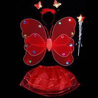Карнавальный наряд крылья с юбкой Бабочка 9090 красный Отличное качество