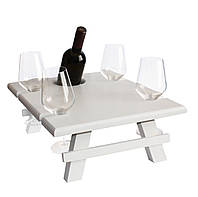 Поднос винный столик подставка Mazhura MZ-684125 38х45х25 см белый Отличное качество