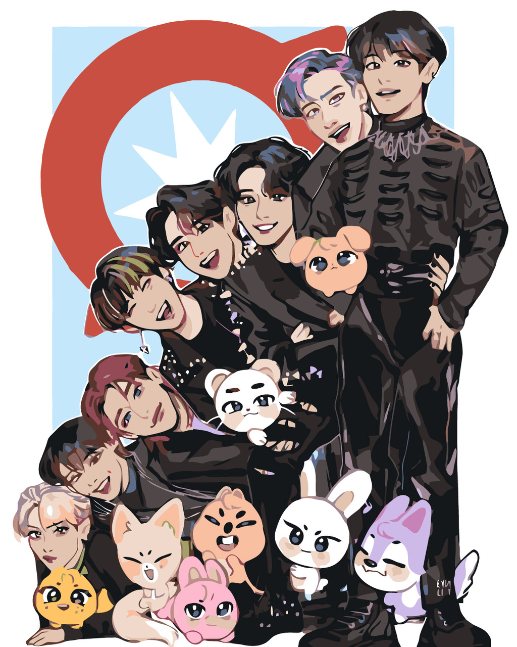 Картина за номерами 40×50 см Kontur. K-Pop Stray Kids Стрей Кідс SKZOO DS0579, фото 1