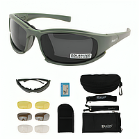 Тактичні військові балістичні окуляри Daisy Polarized олива. Армійські окуляри зі змінними 4 лінзами UV400 США.