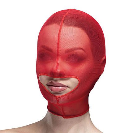 Маска сітка з відкритим ротом Feral Feelings — Hood Mask Red, фото 1