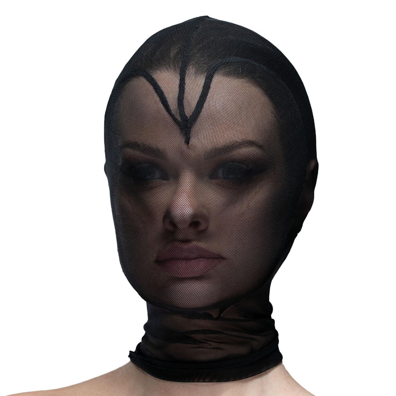 Маска серце сітка з повністю закритим обличчям Feral Feelings — Hearts Mask Black/Black