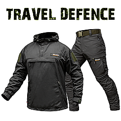 Комплект "TRAVEL DEFENCE" АНОРАК DARK OLIVE (Таслан + Мікрофліс)