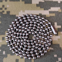 MADE IN USA Усиленная нержавеющая цепочка для военных, армейских жетонов. 20 кг НА РАЗРЫВ!!! D=3.2 мм. L=68 см