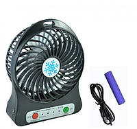 Настольный мини вентилятор Mini Fan XSFS-01 USB с аккумулятором 4.5W Black, портативный охладитель воздуха на