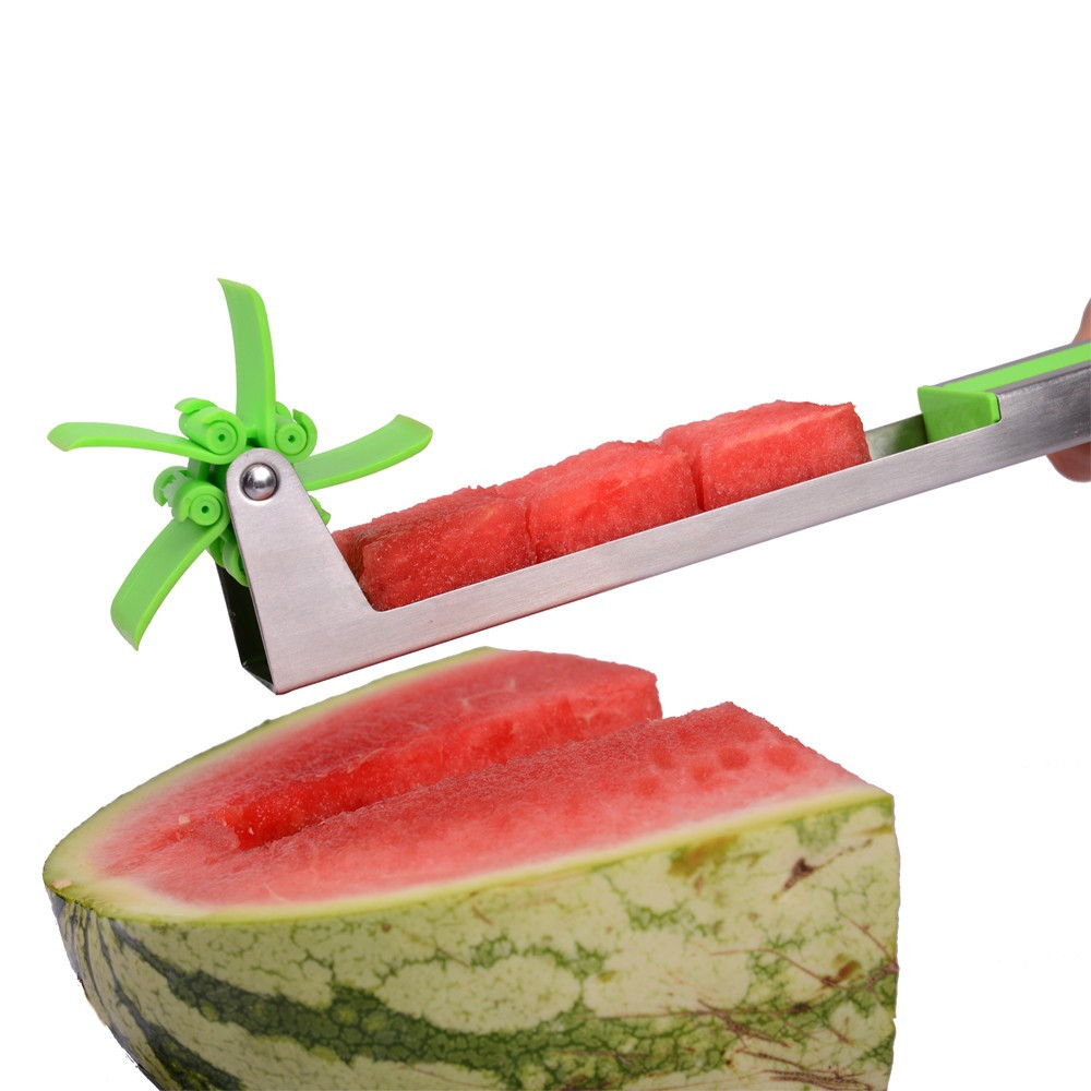 Ніж слайсер для нарізки кавуна і дині Sunroz Watermelon Slicer, кухонне пристосування для різання кубиками фруктів у формі млина,