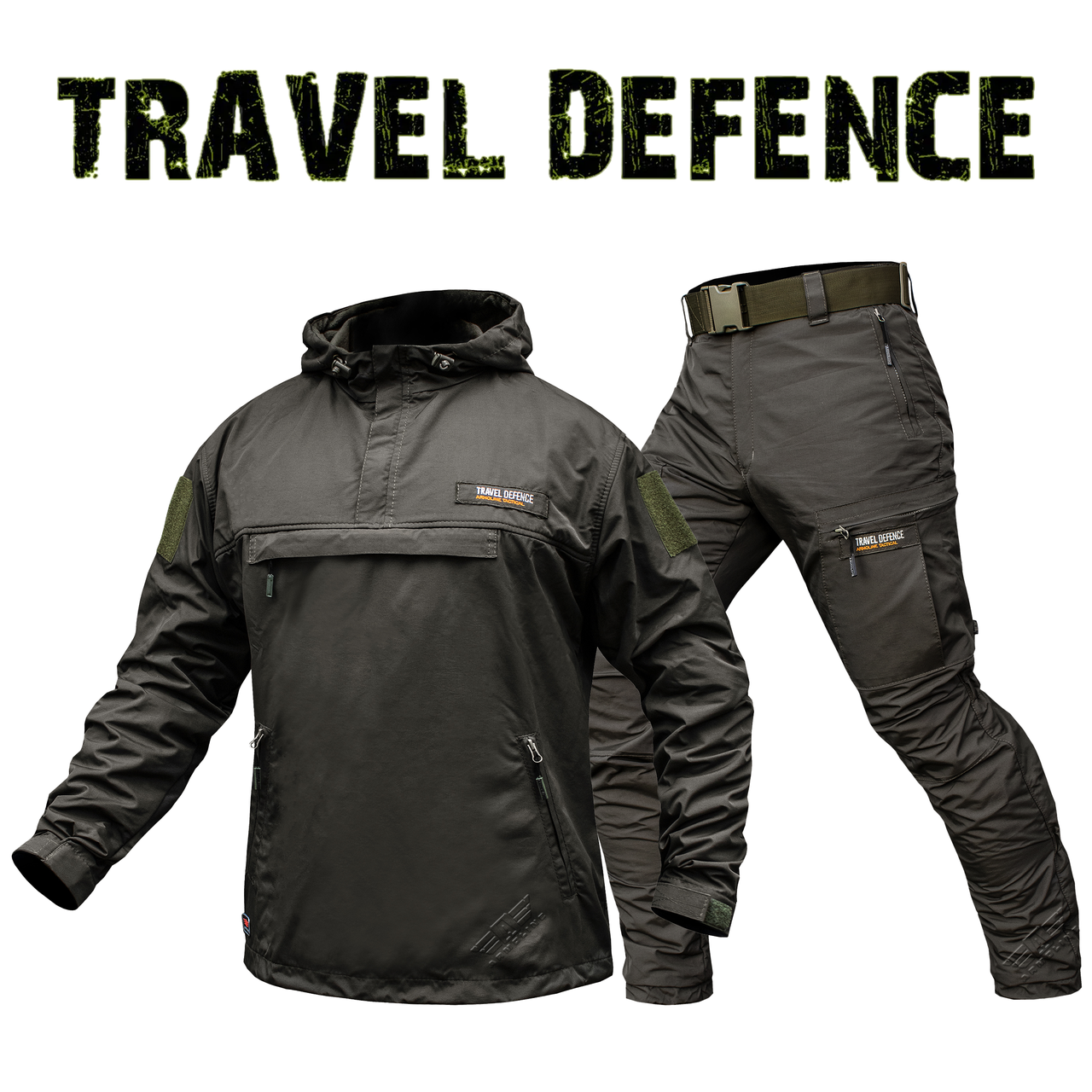 Комплект "TRAVEL DEFENCE" АНОРАК OLIVE (Таслан + Мікрофліс)