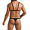 Комплект чоловічої білизни зі стреп Passion 039 SET ANDREW L/XL Black, стринги, шлейки, фото 2