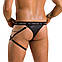 Чоловічі трусики танга з підв’язкою Passion 058 THONG BILL XXL/XXXL Black, фото 3