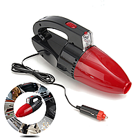 Автомобильный мини пылесос Kioki Car Vacuum Cleaner Red 12V 130W Автопылесос с фонарем работает
