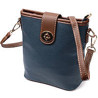Симпатичная сумка для женщин на каждый день из натуральной кожи Vintage 22346 Синяя GG