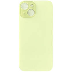 Задня кришка (скло) iPhone 15 Plus yellow (big hole) (оригінал завод)