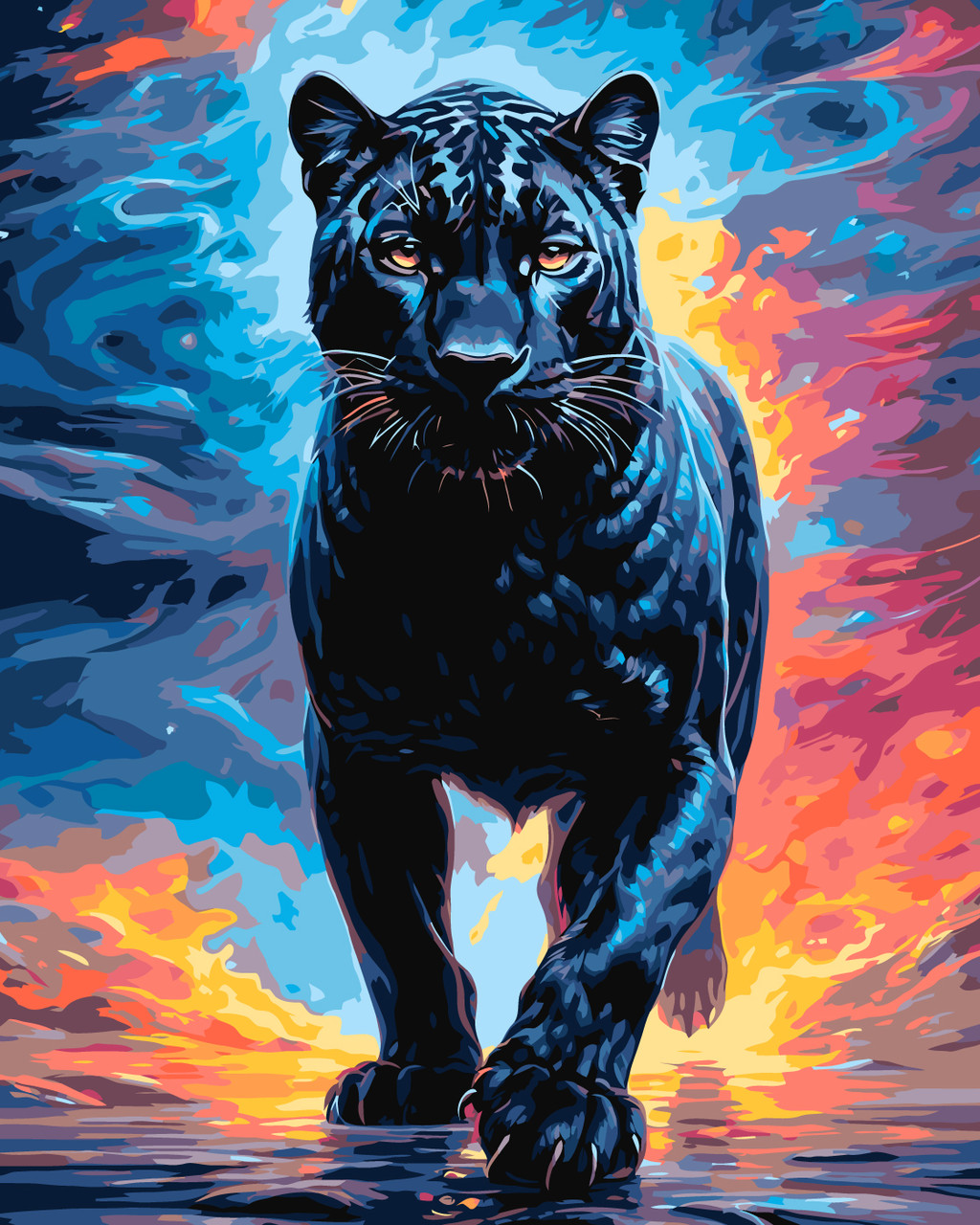 Картина за номерами 40×50 см Kontur. Граційна пантера. DS0584, фото 1