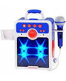 Дитяче караоке для дітей дитяча колонка для хлопчика працює від мережі з підсвічуванням мікрофоном та bluetooth, фото 3