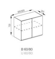 Кухня Тіна верхня секція В 60 корпус і фасад ДСП ширина 600 мм, висота 720 мм (Світ Меблів ТМ)