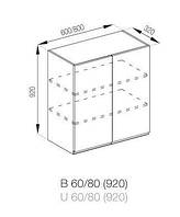Кухня Тіна верхня секція В 60 корпус і фасад ДСП ширина 600 мм, висота 920 мм (Світ Меблів ТМ)