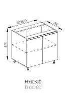 Кухня Тіна нижня секція Н 60 корпус і фасад ДСП ширина 600 мм, висота 816 мм (Світ Меблів ТМ)