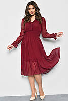 Платье женское шифоновое бордового цвета 171724T Бесплатная доставка