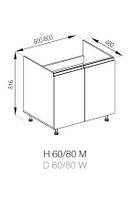 Кухня Тіна нижня секція Н 60 М під мийку корпус і фасад ДСП ширина 600 мм (Світ Меблів ТМ)