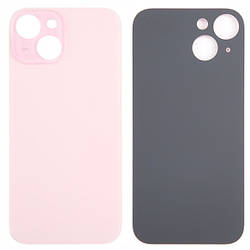Задня кришка (скло) iPhone 15 pink (big hole) (оригінал завод)