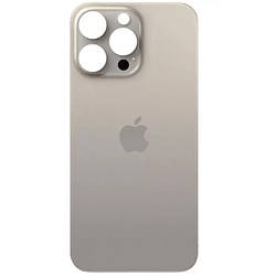Задня кришка (скло) iPhone 15 Pro natural titanium (big hole) (оригінал завод)
