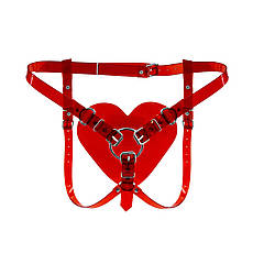 Трусики Серце для страпону Feral Feelings — Hearts Strap-on Belt Red Trasparent, Київ