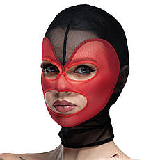 Маска серця сітка з відкритим ротом і очима Feral Feelings — Hearts Mask Black/Red, Київ
