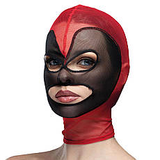 Маска серце сітка з відкритим ротом і очима Feral Feelings — Hearts Mask Red/Black, Київ