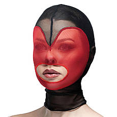 Маска серце сітка з відкритим ротом Feral Feelings — Hearts Mask Black/Red, Київ
