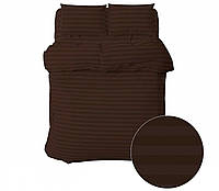 Постільна білизна Home Line. Сатин-страйп Комбі коричневе-Сімейний