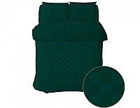 Постільна білизна Home Line. Сатин Шахмат зелене 4х4-Сімейний