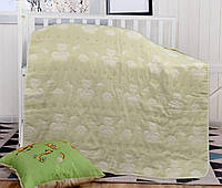 Детское тканое одеяло Homeline. ВЕДМЕДИКИ светло-зеленое-110х110