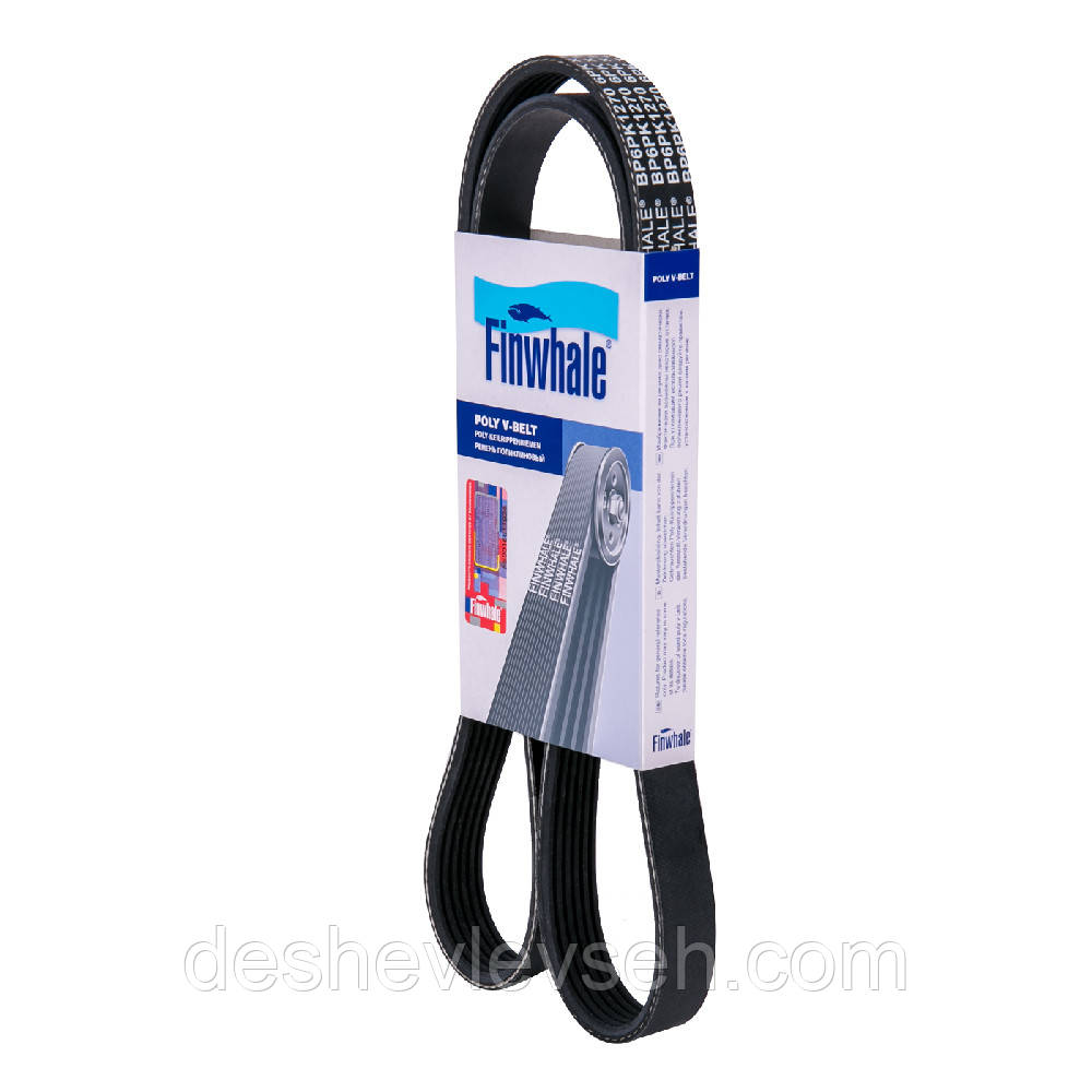 Ремінь генератора ГАЗ дв.405 без ГУРа, євро 3, Astra, Corsa, Civic, 6PK1275 полікліновий, 406241308020;, фото 1