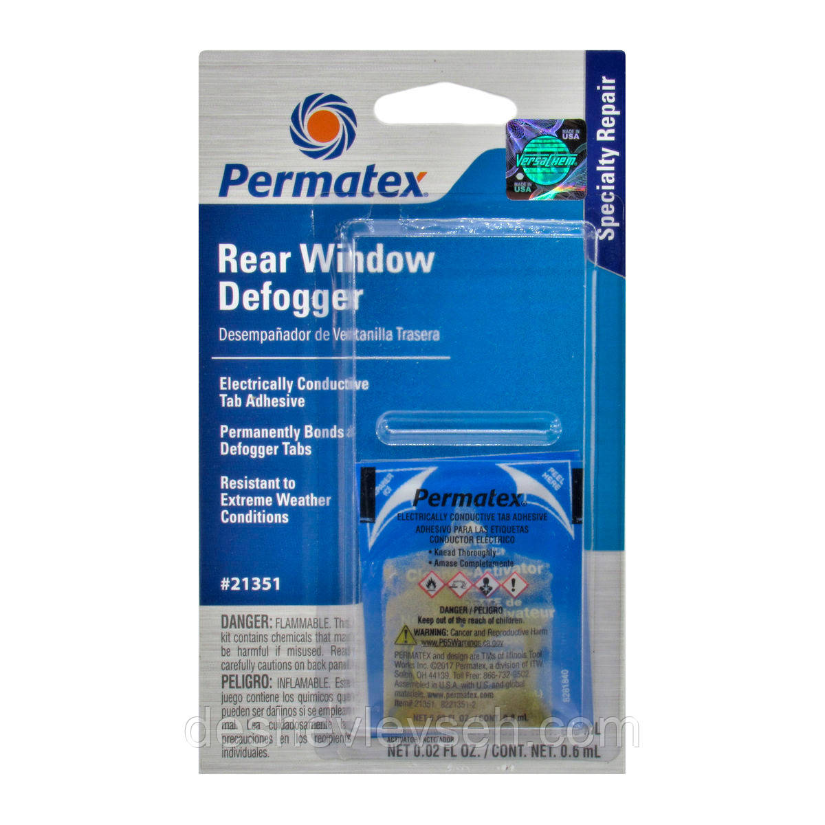 Клей для ременя.обогрівання зад. ст. REAR WINDOW DEFOGGER EL. CONDUCTIVE TAB ADHESIVE, 21351, (VERSACHEM)