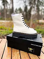 Женские ботинки Dr.Martens Jadon "White/Black" Premium "Хутро+застібка'