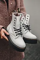 Женские ботинки Dr. Martens ХУТРО + ЗМІЙКА