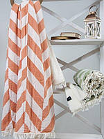 Плед мікроплюш Barine. Fishbone Throw orange-125х170