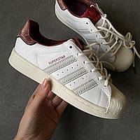 Кроссовки Adidas Superstar White/Red Адидас