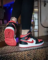 Кроссовки Nike Air Jordan Retro1 Black Red кросівки найк