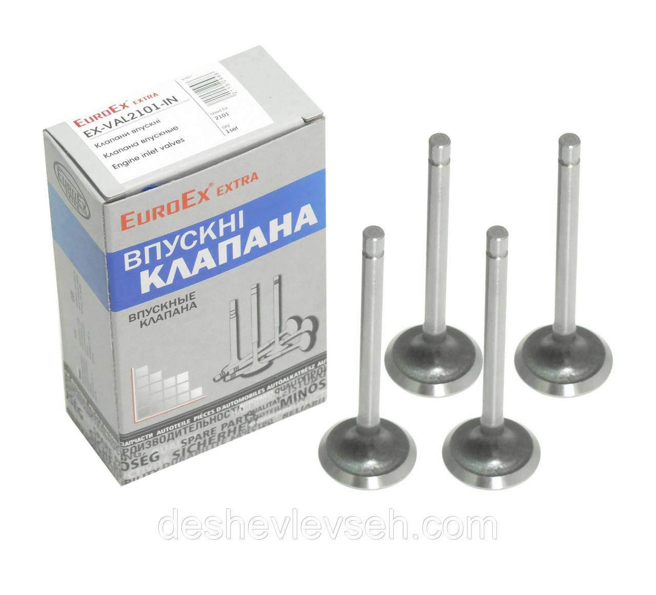 Клапан ВПУСК ВАЗ-2101 4 шт, 2101-1007010, (EuroEX), фото 1