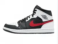 Кроссовки Nike Air Jordan 1 Mid "Black Chile Red/White" кросівки найк