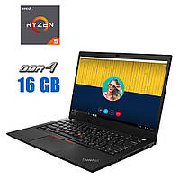 Ноутбук Lenovo ThinkPad T495 / 14" (1920x1080) IPS Touch / AMD Ryzen 5 Pro 3500U (4 (8) ядра по | всё для