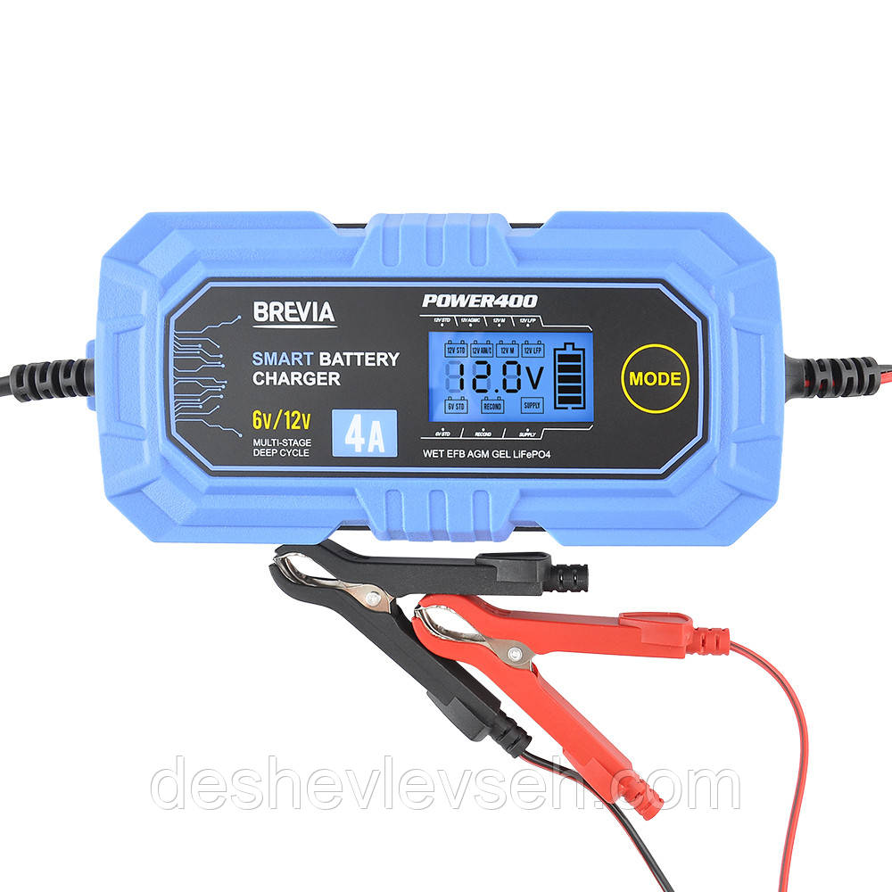 Зарядний пристрій BREVIA 4A, 6V/12V, 4-120 Ah, 20400EP, (Brevia)
