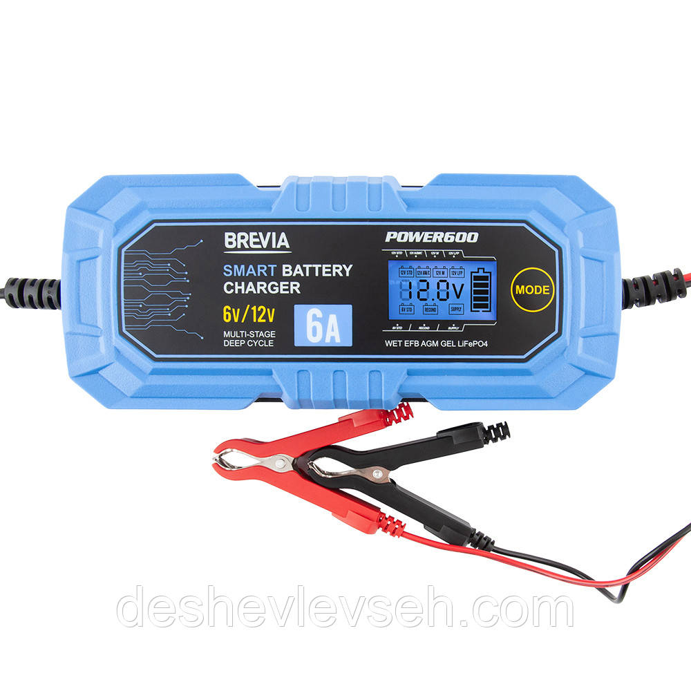 Зарядний пристрій BREVIA 6A, 6V/12V, 4-150 Ah, 20600EP, (Brevia)