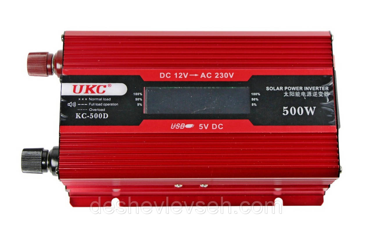 Перетворювач напруги 12V-220 V 500 W + USB "UKS" з LED-дисплеєм, 15840 (54)